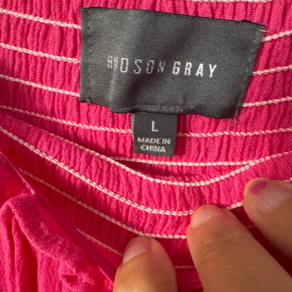 Hudson Gray Off the Shoulder Bell Sleeve Crop Top and Lace Shorts 2 Piece Set - Picture 3 of 10